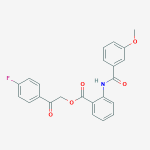 molecular formula C23H18FNO5 B339778 2-(4-Fluorophenyl)-2-oxoethyl 2-[(3-methoxybenzoyl)amino]benzoate 