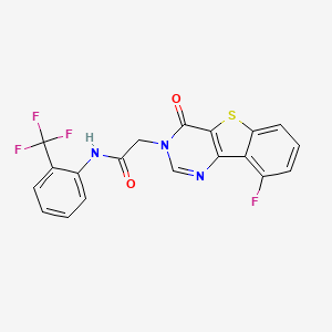 molecular formula C19H11F4N3O2S B3397780 2-(9-fluoro-4-oxo[1]benzothieno[3,2-d]pyrimidin-3(4H)-yl)-N-[2-(trifluoromethyl)phenyl]acetamide CAS No. 1021222-66-1