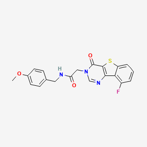 molecular formula C20H16FN3O3S B3397787 2-(9-fluoro-4-oxo[1]benzothieno[3,2-d]pyrimidin-3(4H)-yl)-N-(4-methoxybenzyl)acetamide CAS No. 1021222-71-8