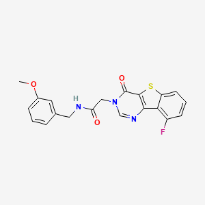 molecular formula C20H16FN3O3S B3397793 2-(9-fluoro-4-oxo[1]benzothieno[3,2-d]pyrimidin-3(4H)-yl)-N-(3-methoxybenzyl)acetamide CAS No. 1021222-74-1