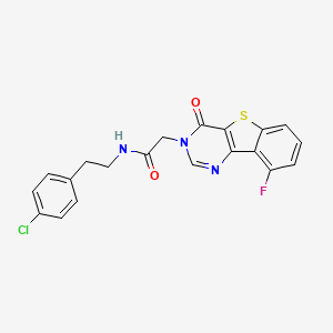 molecular formula C20H15ClFN3O2S B3397796 N-[2-(4-chlorophenyl)ethyl]-2-(9-fluoro-4-oxo[1]benzothieno[3,2-d]pyrimidin-3(4H)-yl)acetamide CAS No. 1021222-85-4