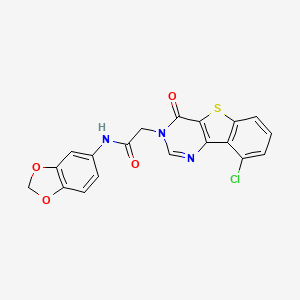 molecular formula C19H12ClN3O4S B3397799 N-1,3-benzodioxol-5-yl-2-(9-chloro-4-oxo[1]benzothieno[3,2-d]pyrimidin-3(4H)-yl)acetamide CAS No. 1021222-93-4