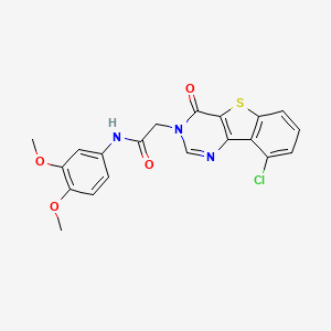 molecular formula C20H16ClN3O4S B3397803 2-(9-chloro-4-oxo[1]benzothieno[3,2-d]pyrimidin-3(4H)-yl)-N-(3,4-dimethoxyphenyl)acetamide CAS No. 1021222-96-7