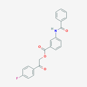molecular formula C22H16FNO4 B339781 2-(4-Fluorophenyl)-2-oxoethyl 3-(benzoylamino)benzoate 
