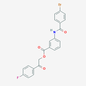 molecular formula C22H15BrFNO4 B339782 2-(4-Fluorophenyl)-2-oxoethyl 3-[(4-bromobenzoyl)amino]benzoate 