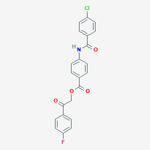 molecular formula C22H15ClFNO4 B339783 2-(4-Fluorophenyl)-2-oxoethyl 4-[(4-chlorobenzoyl)amino]benzoate 