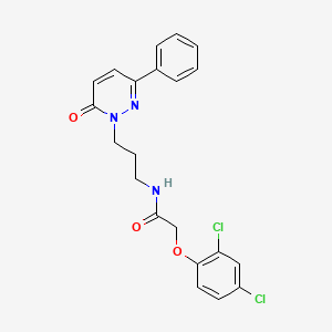 molecular formula C21H19Cl2N3O3 B3397831 2-(2,4-dichlorophenoxy)-N-(3-(6-oxo-3-phenylpyridazin-1(6H)-yl)propyl)acetamide CAS No. 1021224-27-0