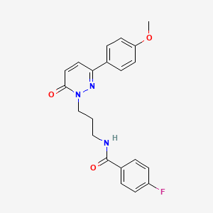molecular formula C21H20FN3O3 B3397838 4-fluoro-N-(3-(3-(4-methoxyphenyl)-6-oxopyridazin-1(6H)-yl)propyl)benzamide CAS No. 1021224-35-0