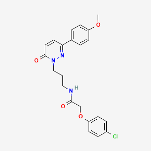 molecular formula C22H22ClN3O4 B3397839 2-(4-chlorophenoxy)-N-(3-(3-(4-methoxyphenyl)-6-oxopyridazin-1(6H)-yl)propyl)acetamide CAS No. 1021224-55-4
