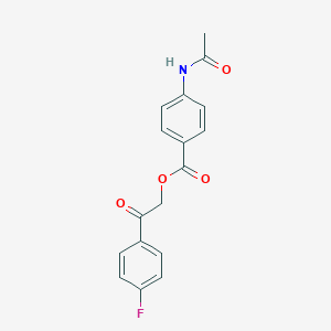 molecular formula C17H14FNO4 B339784 2-(4-Fluorophenyl)-2-oxoethyl 4-(acetylamino)benzoate 