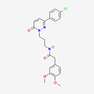 N-(3-(3-(4-chlorophenyl)-6-oxopyridazin-1(6H)-yl)propyl)-2-(3,4-dimethoxyphenyl)acetamide