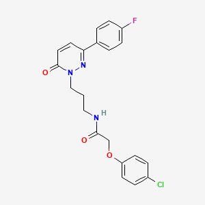 molecular formula C21H19ClFN3O3 B3397853 2-(4-chlorophenoxy)-N-(3-(3-(4-fluorophenyl)-6-oxopyridazin-1(6H)-yl)propyl)acetamide CAS No. 1021225-16-0