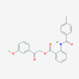 molecular formula C24H21NO5 B339787 2-(3-Methoxyphenyl)-2-oxoethyl 2-[(4-methylbenzoyl)amino]benzoate 