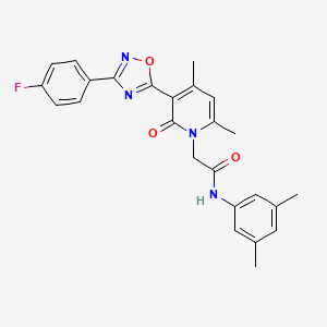 molecular formula C25H23FN4O3 B3397875 N-(3,5-dimethylphenyl)-2-(3-(3-(4-fluorophenyl)-1,2,4-oxadiazol-5-yl)-4,6-dimethyl-2-oxopyridin-1(2H)-yl)acetamide CAS No. 1021225-89-7