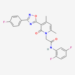 molecular formula C23H17F3N4O3 B3397883 N-(2,5-difluorophenyl)-2-(3-(3-(4-fluorophenyl)-1,2,4-oxadiazol-5-yl)-4,6-dimethyl-2-oxopyridin-1(2H)-yl)acetamide CAS No. 1021225-95-5