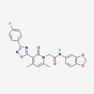 molecular formula C24H19FN4O5 B3397888 N-1,3-benzodioxol-5-yl-2-[3-[3-(4-fluorophenyl)-1,2,4-oxadiazol-5-yl]-4,6-dimethyl-2-oxopyridin-1(2H)-yl]acetamide CAS No. 1021225-98-8