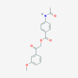 molecular formula C18H17NO5 B339790 2-(3-Methoxyphenyl)-2-oxoethyl 4-(acetylamino)benzoate 