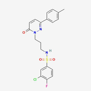 molecular formula C20H19ClFN3O3S B3397911 3-chloro-4-fluoro-N-(3-(6-oxo-3-(p-tolyl)pyridazin-1(6H)-yl)propyl)benzenesulfonamide CAS No. 1021226-41-4