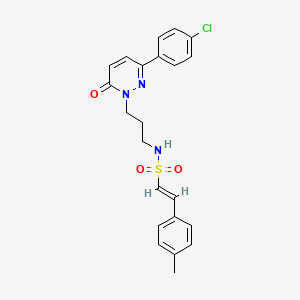 molecular formula C22H22ClN3O3S B3397914 (E)-N-(3-(3-(4-chlorophenyl)-6-oxopyridazin-1(6H)-yl)propyl)-2-(p-tolyl)ethenesulfonamide CAS No. 1021226-48-1