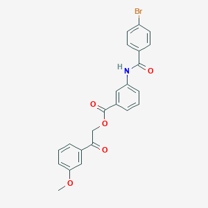 molecular formula C23H18BrNO5 B339792 2-(3-Methoxyphenyl)-2-oxoethyl 3-[(4-bromobenzoyl)amino]benzoate 
