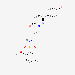 molecular formula C22H24FN3O4S B3397921 N-(3-(3-(4-fluorophenyl)-6-oxopyridazin-1(6H)-yl)propyl)-2-methoxy-4,5-dimethylbenzenesulfonamide CAS No. 1021226-77-6