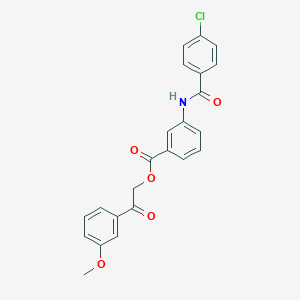 molecular formula C23H18ClNO5 B339793 2-(3-Methoxyphenyl)-2-oxoethyl 3-[(4-chlorobenzoyl)amino]benzoate 