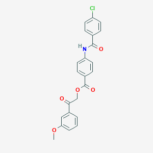 molecular formula C23H18ClNO5 B339795 2-(3-Methoxyphenyl)-2-oxoethyl 4-[(4-chlorobenzoyl)amino]benzoate 