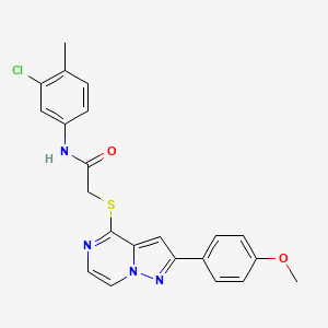 molecular formula C22H19ClN4O2S B3397967 N-(3-chloro-4-methylphenyl)-2-{[2-(4-methoxyphenyl)pyrazolo[1,5-a]pyrazin-4-yl]sulfanyl}acetamide CAS No. 1021228-74-9