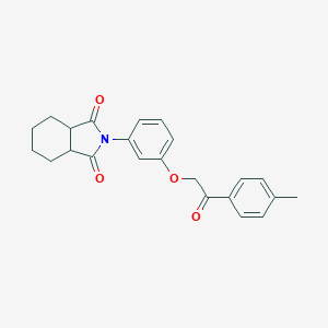 molecular formula C23H23NO4 B339797 2-{3-[2-(4-methylphenyl)-2-oxoethoxy]phenyl}hexahydro-1H-isoindole-1,3(2H)-dione 