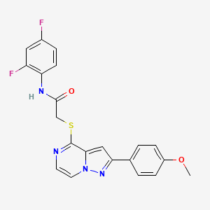 molecular formula C21H16F2N4O2S B3397974 N-(2,4-difluorophenyl)-2-{[2-(4-methoxyphenyl)pyrazolo[1,5-a]pyrazin-4-yl]sulfanyl}acetamide CAS No. 1021228-83-0