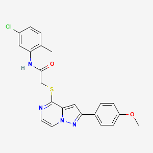 molecular formula C22H19ClN4O2S B3397976 N-(5-chloro-2-methylphenyl)-2-{[2-(4-methoxyphenyl)pyrazolo[1,5-a]pyrazin-4-yl]sulfanyl}acetamide CAS No. 1021228-86-3