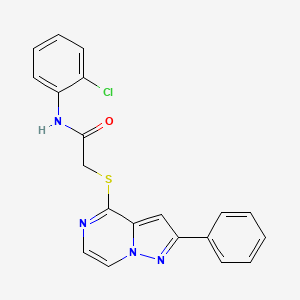 molecular formula C20H15ClN4OS B3397980 N-(2-chlorophenyl)-2-[(2-phenylpyrazolo[1,5-a]pyrazin-4-yl)thio]acetamide CAS No. 1021228-93-2