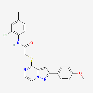 molecular formula C22H19ClN4O2S B3397988 N-(2-chloro-4-methylphenyl)-2-{[2-(4-methoxyphenyl)pyrazolo[1,5-a]pyrazin-4-yl]sulfanyl}acetamide CAS No. 1021229-10-6