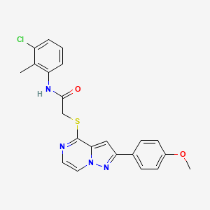 molecular formula C22H19ClN4O2S B3397998 N-(3-chloro-2-methylphenyl)-2-{[2-(4-methoxyphenyl)pyrazolo[1,5-a]pyrazin-4-yl]sulfanyl}acetamide CAS No. 1021229-24-2