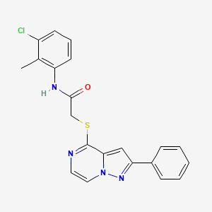 molecular formula C21H17ClN4OS B3398010 N-(3-chloro-2-methylphenyl)-2-[(2-phenylpyrazolo[1,5-a]pyrazin-4-yl)thio]acetamide CAS No. 1021229-33-3