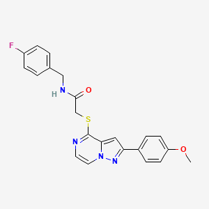 molecular formula C22H19FN4O2S B3398018 N-(4-fluorobenzyl)-2-{[2-(4-methoxyphenyl)pyrazolo[1,5-a]pyrazin-4-yl]thio}acetamide CAS No. 1021229-34-4