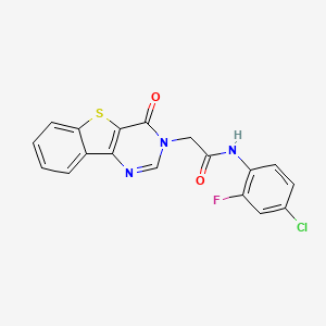 molecular formula C18H11ClFN3O2S B3398035 N-(4-chloro-2-fluorophenyl)-2-(4-oxo[1]benzothieno[3,2-d]pyrimidin-3(4H)-yl)acetamide CAS No. 1021229-76-4