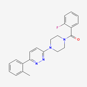 molecular formula C22H21FN4O B3398050 (2-Fluorophenyl)(4-(6-(o-tolyl)pyridazin-3-yl)piperazin-1-yl)methanone CAS No. 1021230-09-0