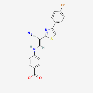molecular formula C20H14BrN3O2S B3398053 (E)-methyl 4-((2-(4-(4-bromophenyl)thiazol-2-yl)-2-cyanovinyl)amino)benzoate CAS No. 1021230-26-1