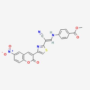 molecular formula C23H14N4O6S B3398067 (E)-methyl 4-((2-cyano-2-(4-(6-nitro-2-oxo-2H-chromen-3-yl)thiazol-2-yl)vinyl)amino)benzoate CAS No. 1021230-53-4
