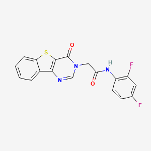 molecular formula C18H11F2N3O2S B3398081 N-(2,4-difluorophenyl)-2-(4-oxo[1]benzothieno[3,2-d]pyrimidin-3(4H)-yl)acetamide CAS No. 1021230-76-1