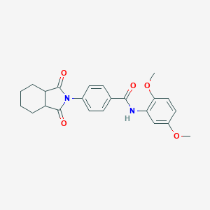 molecular formula C23H24N2O5 B339809 N-(2,5-dimethoxyphenyl)-4-(1,3-dioxooctahydro-2H-isoindol-2-yl)benzamide 
