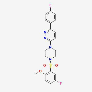 molecular formula C21H20F2N4O3S B3398091 3-(4-((5-Fluoro-2-methoxyphenyl)sulfonyl)piperazin-1-yl)-6-(4-fluorophenyl)pyridazine CAS No. 1021230-80-7