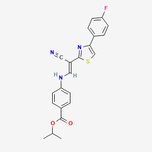 molecular formula C22H18FN3O2S B3398099 (E)-isopropyl 4-((2-cyano-2-(4-(4-fluorophenyl)thiazol-2-yl)vinyl)amino)benzoate CAS No. 1021230-90-9