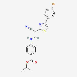 molecular formula C22H18BrN3O2S B3398106 (E)-isopropyl 4-((2-(4-(4-bromophenyl)thiazol-2-yl)-2-cyanovinyl)amino)benzoate CAS No. 1021230-93-2