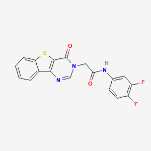 molecular formula C18H11F2N3O2S B3398119 N-(3,4-difluorophenyl)-2-(4-oxo[1]benzothieno[3,2-d]pyrimidin-3(4H)-yl)acetamide CAS No. 1021231-02-6
