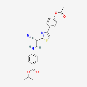 molecular formula C24H21N3O4S B3398132 (E)-isopropyl 4-((2-(4-(4-acetoxyphenyl)thiazol-2-yl)-2-cyanovinyl)amino)benzoate CAS No. 1021231-17-3