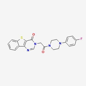 molecular formula C22H19FN4O2S B3398151 3-{2-[4-(4-fluorophenyl)piperazin-1-yl]-2-oxoethyl}[1]benzothieno[3,2-d]pyrimidin-4(3H)-one CAS No. 1021231-28-6