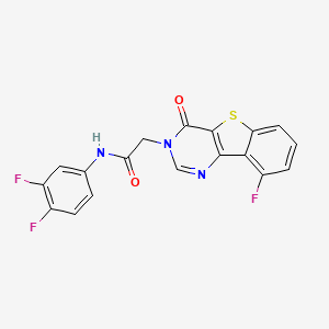 molecular formula C18H10F3N3O2S B3398195 N-(3,4-difluorophenyl)-2-(9-fluoro-4-oxo[1]benzothieno[3,2-d]pyrimidin-3(4H)-yl)acetamide CAS No. 1021231-61-7