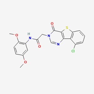 molecular formula C20H16ClN3O4S B3398219 2-(9-chloro-4-oxo[1]benzothieno[3,2-d]pyrimidin-3(4H)-yl)-N-(2,5-dimethoxyphenyl)acetamide CAS No. 1021231-77-5